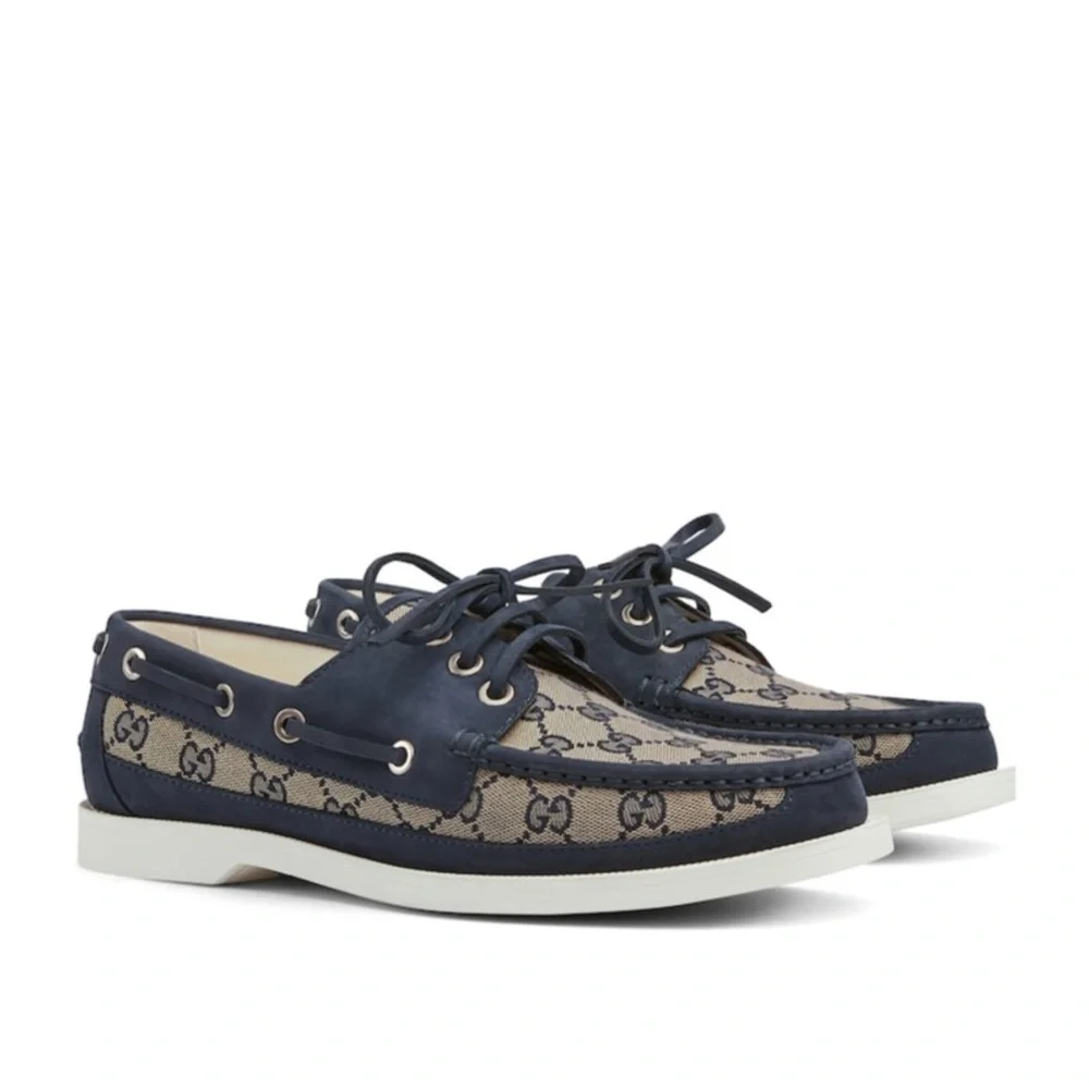 Gucci Men's Navy boat Boat Shoes NWT UK7 /US8